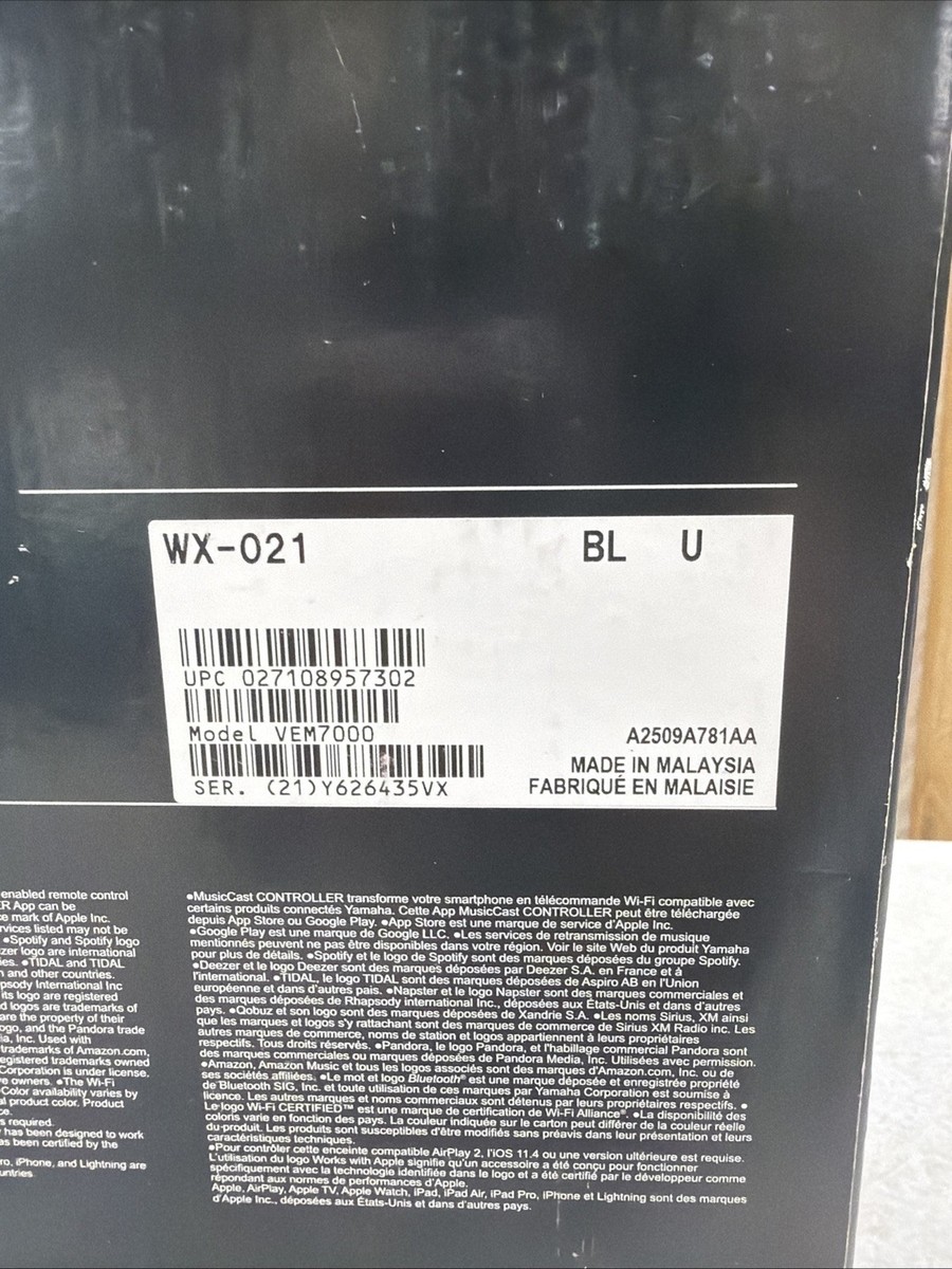 Yamaha WX-021BL MusicCast 20 Wireless Speakers - Pair, Black for
