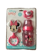 Disney Baby Minnie Mouse Set Shake'n Rattle,Pacifier 5 Oz Bottle. choose style
