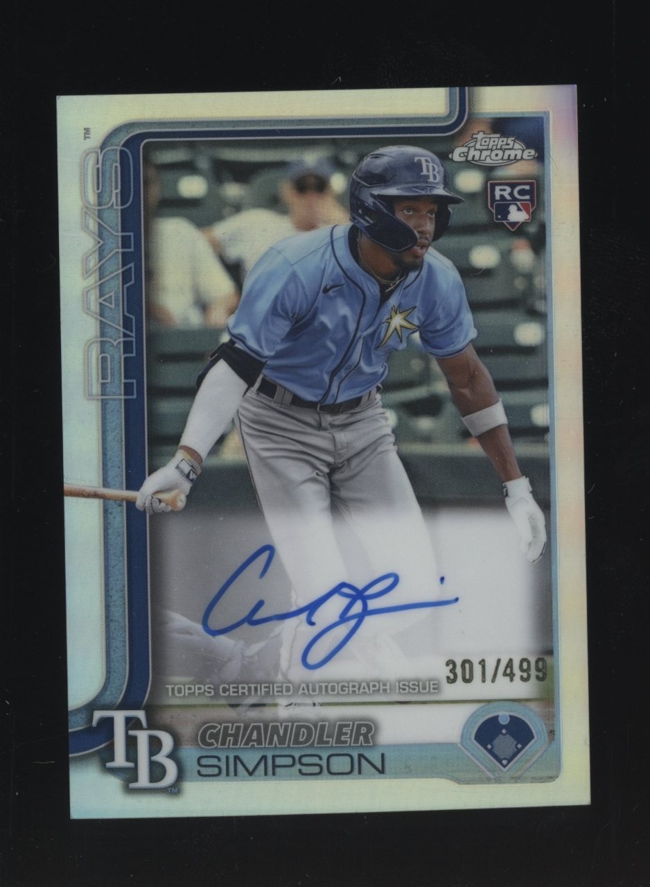 2025 Topps Chrome Refractor Chandler Simpson Rays RC Rookie ON CARD AUTO 301/499