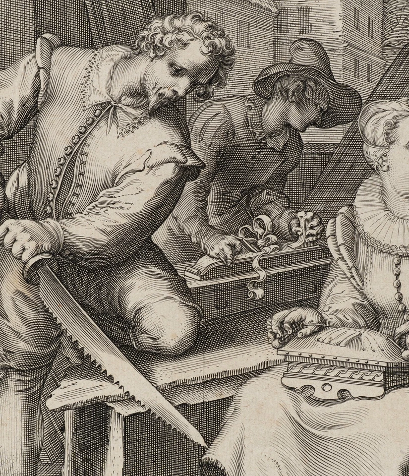 SAENREDAM (*1565) nach GOLTZIUS (*1558), Der Mittag, um 1595, KSt. Barock - Bild 3 von 4