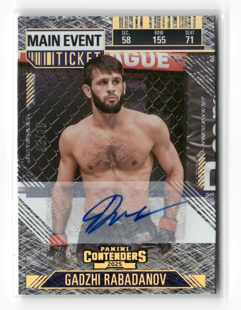 2025 Panini Contenders PFL Gadzhi Rabadanov #17 Main Event Ticket Auto 3/10