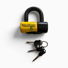 Kryptonite New York Lock Mini U-Lock Keyed Steel, Yellow/Black, High Sec 5