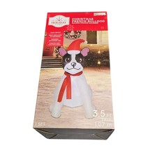 Holiday Time 3.5 Ft Christmas French Bulldog Inflatable Outdoor Indoor Decor