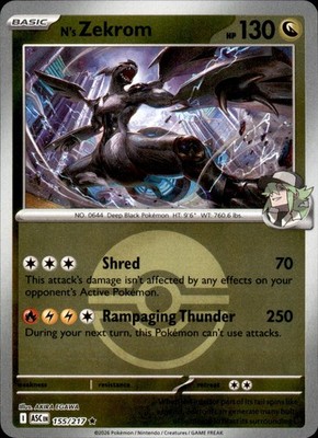 N's Zekrom (Poke Ball) 155/217 Pokemon Ascended Heroes Rare NM