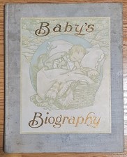 Antique 1913 Baby Record Book Blank Unused Milestone Memory Journal Scrapbook