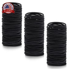 250 Pcs Black Elastic Hair Ties Rubber Bands 3mm Thick for All Hair Types