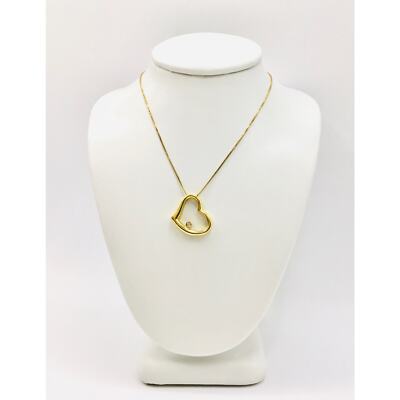 ネックレス・ペンダント 18k Gold Heart Shaped Pendant Exquisite 18k Yellow Gold Heart-Shaped Pendant Necklace with 0.1