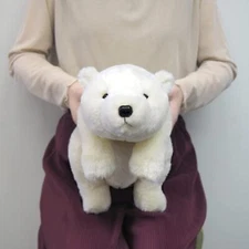 Sun Lemon Knee Polar Bear Plush Toy Doll M Size 46 cm White Japan New