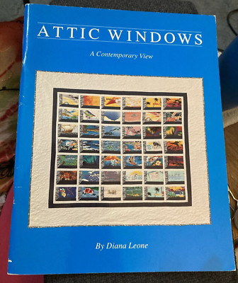 Vtg Rare ATTIC WINDOWS Quilt pattern 1988 bk by Diana Leone