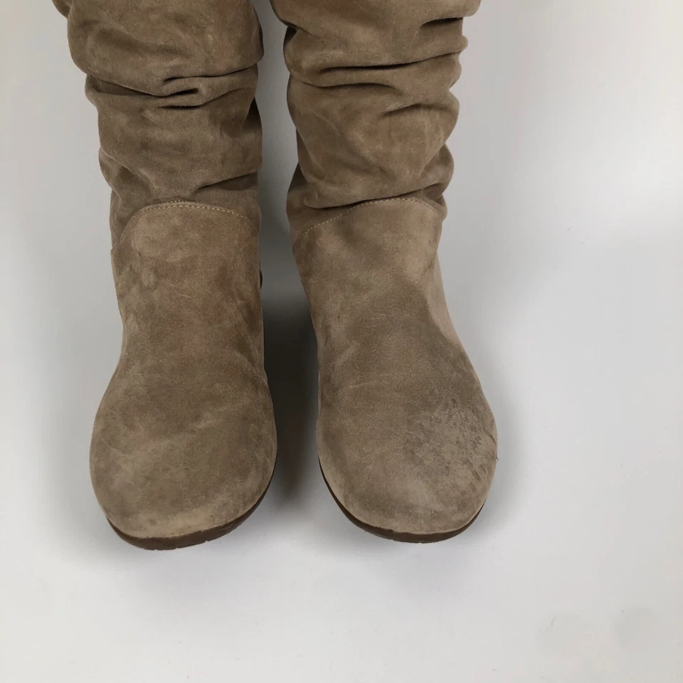 Fornarina womens Size 7.5 - 8 / 38 Tan Suede Leather Slouch Bow Knee High Boots - Image 3 of 4