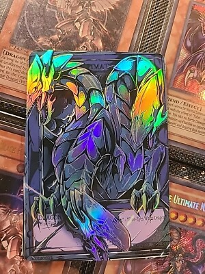 #ad Yugioh Blue Eyes Ultimate Dragon Card Holo Anime Yugioh Alt Art Rare $13.45