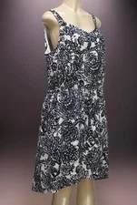 Merona Women's Mini Sheath Dress Strap White/Black Print Size XXL