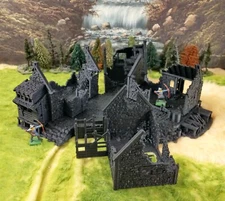 Grimdale Slums with Courtyard 28mm Ruined Village Terrain D&D Warhammer Mordheim