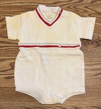 VTG Toddle Time Penneys Infant Jump Suit Short Set Yellow Red