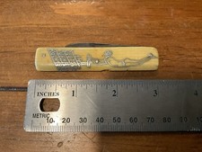 ORIGINAL 1928 14TH DEUTSCH TURNFEST KÖLN FOLDING POCKET KNIFE GYMNASTICS DESIGN