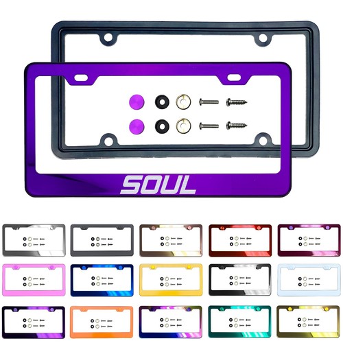 New Laser Etched Customize Stainless Steel License Frame Silicone Guard For_Soul - Picture 15 of 147
