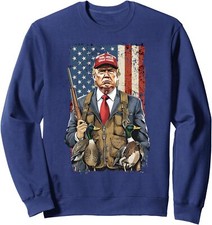 Hunting Duck Trump Camo Hello Hunting Season Unisex Crewneck Sweatshirt