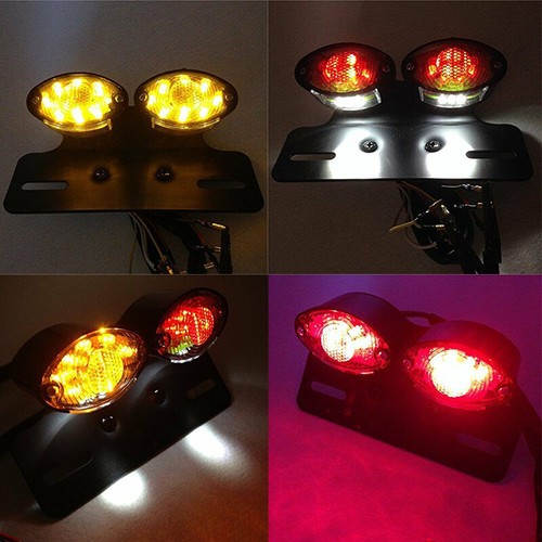 1x Motorcycle Rear LED Integrated Taillight Brake Turn Signal License Plate Lamp - Picture 3 of 9
