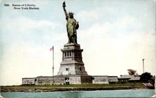 Vintage Postcard View of Statue of Liberty New York Harbor c.1907-1915     11724