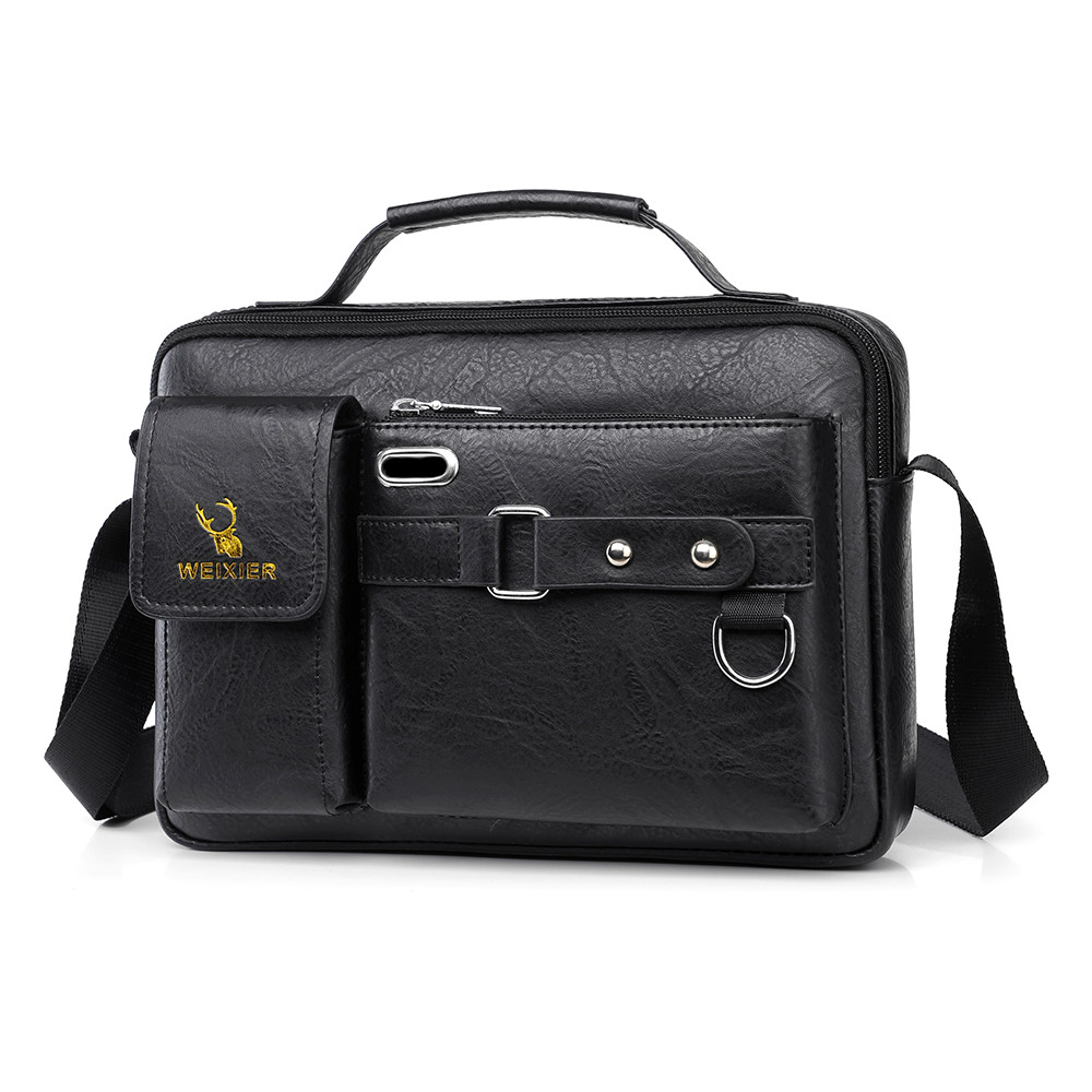 Men Handbag Business Crossbody Bag Leather Shoulder Bag Briefcase Messenger Bag