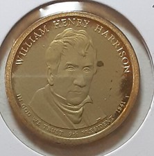 2009 William Henry Harrison Presidential P Dollar -UNC - - TARNISHED or SPOTTED