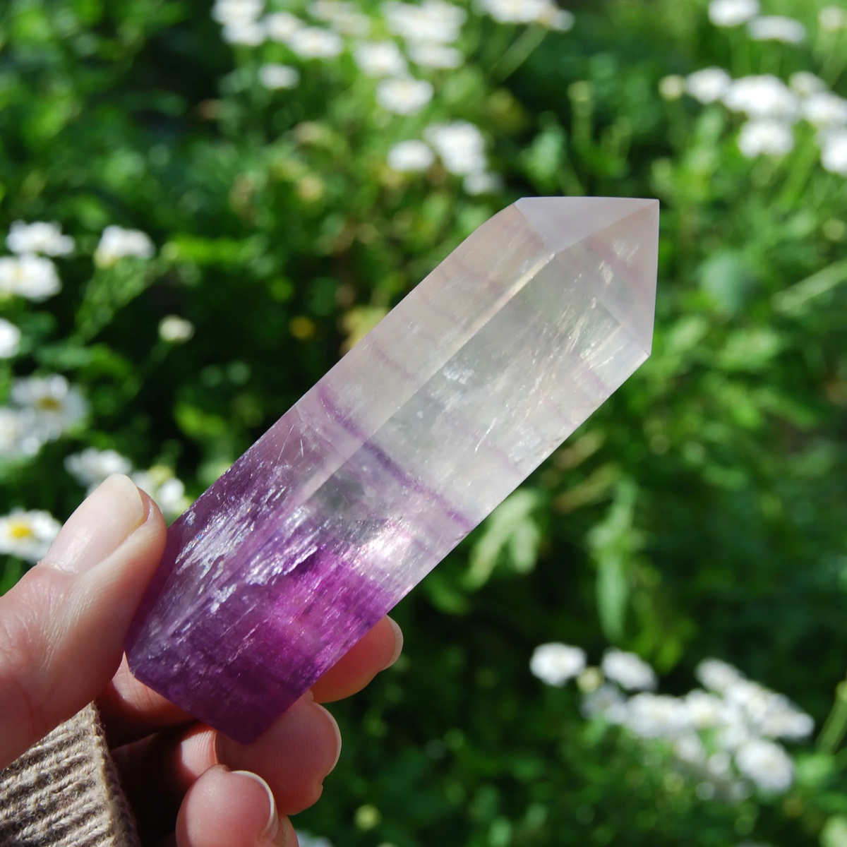 Magenta Purple Fluorite Crystal Tower