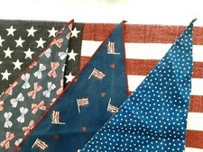 BANDANA , RED, WHITE, BLUE, Made in USA, Shipped fast