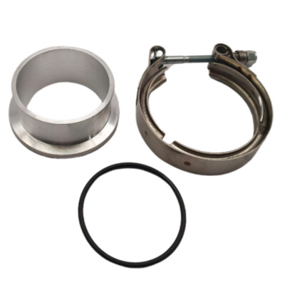 Turbo Compressor V-band Flange & Clamp Cummins 5.9L For Holset HX35 HX35W HX40W