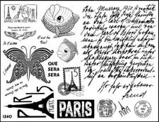 Unmounted Rubber Stamp Plate, Unmounted/Uncut Pink Rubber Stamps