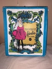 Vintage 1968 The World of Barbie Doll Carrying Case Blue And Green Empty