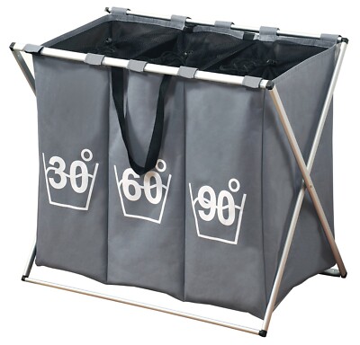 Kesper Wäschesortierer grau 63 x 57x 38cm Wäschebox  Wäschekörbe  19591
