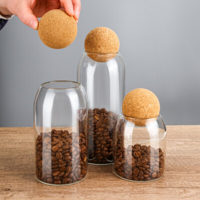 Cork Buy Tea Coffee Sugar Storage Jars 3PCS Airtight Tea Coffee