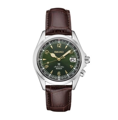 Seiko Prospex Men s Watch Brown Leather Strap Green Dial   SPB121 Pre-owned