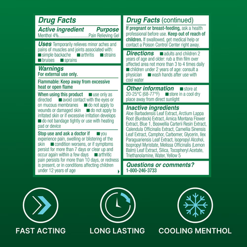 BiOFREEZE COOL THE PAIN FAST ACTING MENTHOL-PAIN RELIEF GEL 3 FL OZ (89mL) - Picture 5 of 6