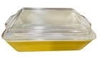 Vintage Pyrex 503 B Yellow Refrigerator Dish w/ Ribbed Lid 503 C Casserole Dish