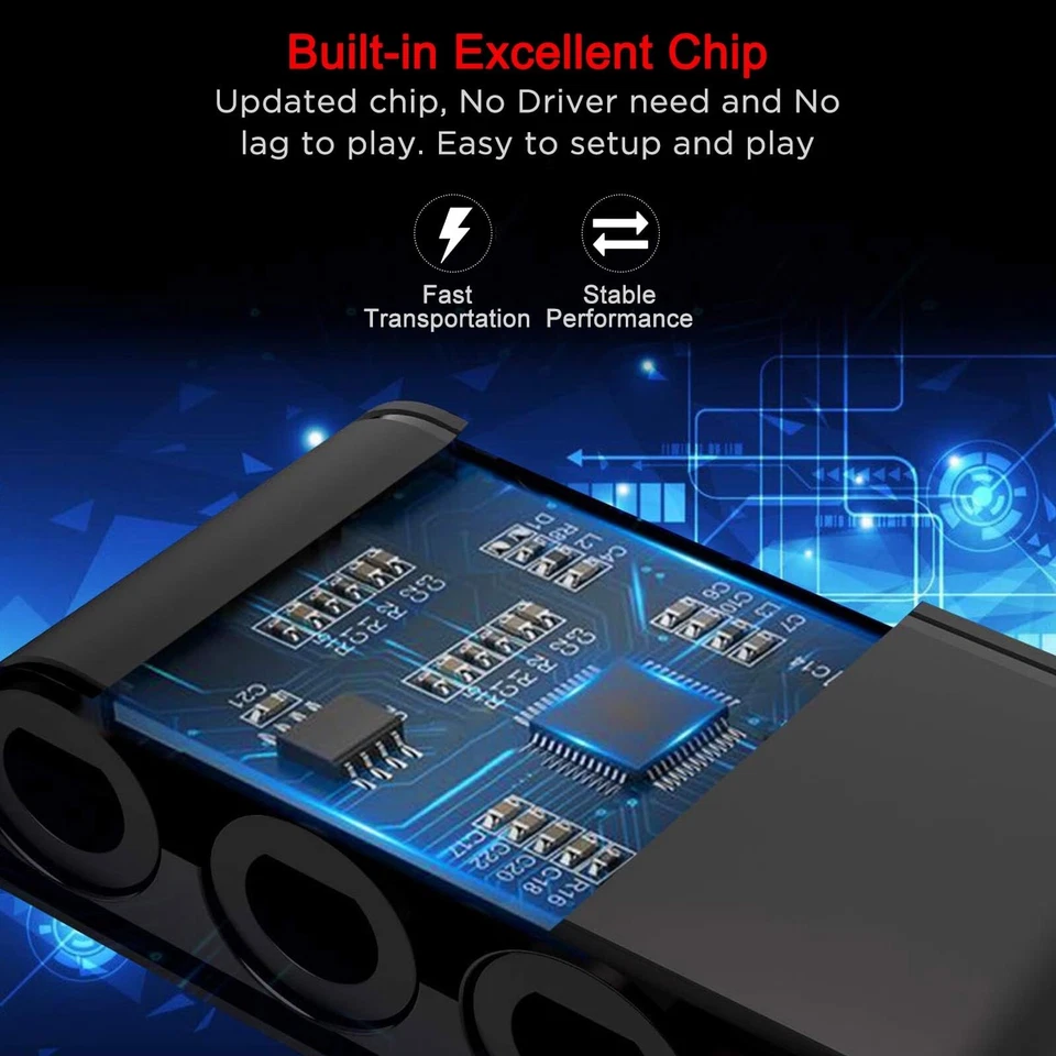 Convertidor de Gamepad Real Premium GC a Switch/Wii U/PC 3 en 1 para Nintendo Gamepad Foto 3 de 4