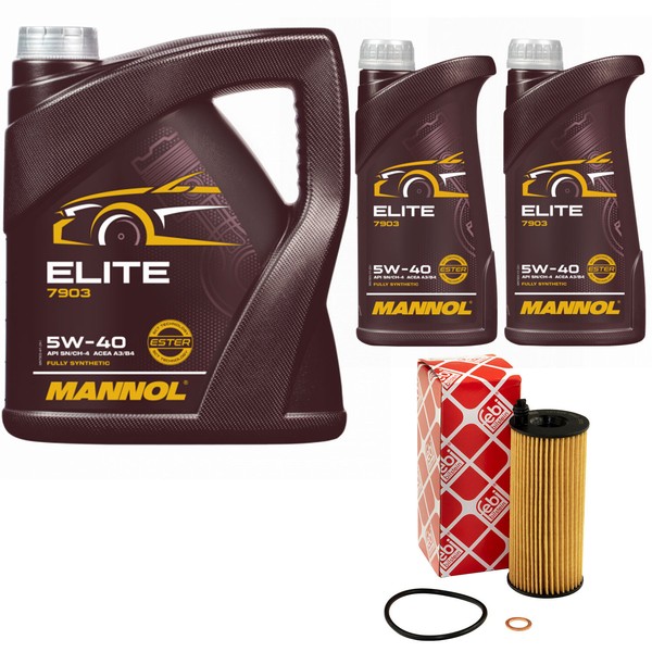 MotoröL Set Mannol 5W40 API SN / CH-4 7 Liter + ÖLfilter FüR BMW 7Er 730D Xdrive-image