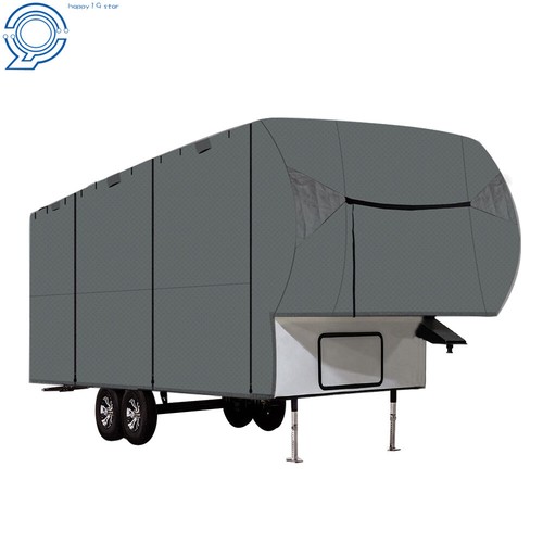 4-Ply Waterproof 5TH Wheel RV Motorhome Camper Storage Cover Gray 29'-33' FT - 第 4/19 張圖片