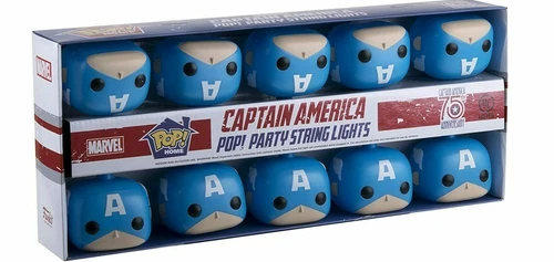Funko Pop Home Captain America Party String Lights 10 Lights Marvel 75th Anniv.