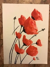 OOAK Original Abstract Watercolor Painting Of Roses