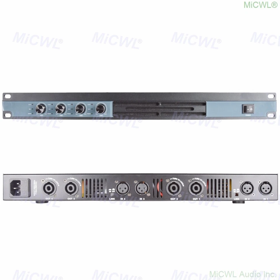 MiCWL 5200W Digital Power Amplifier 4 Channel Audio Speaker AMP Amplifier 2600W - Image 3 of 4