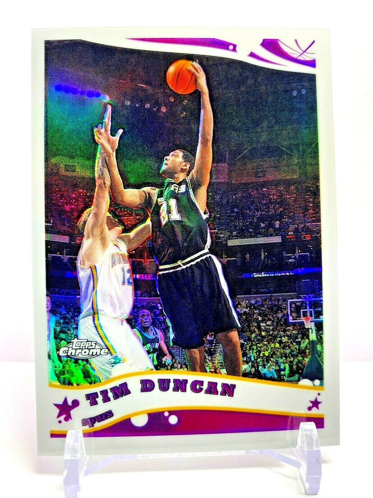 2006 Topps Chrome Refractor #'d /999 Tim Duncan San Antonio Spurs No.13
