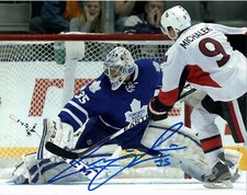CHRISTOPHER GIBSON TORONTO MAPLE LEAFS SAVE 8X10 AUTOGRAPHED SIGNED PHOTO COA