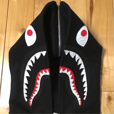 BAPE Aoyama Limited Sleeve leather shark varsity jacket A Bathing