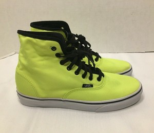 neon yellow high top vans