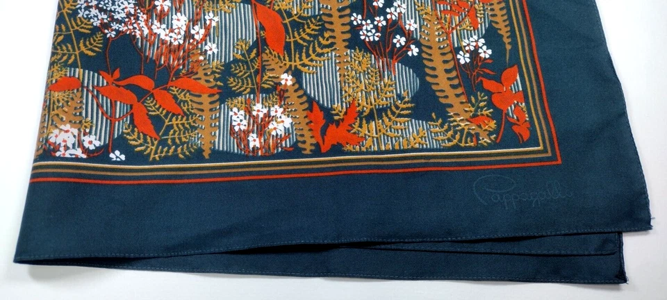 Cappagallo Bufanda Verde Poli Botánica Asiática Floral DE COLECCIÓN Colores Tierra Boho Años 80 Foto 4 de 4