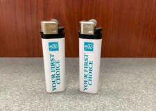 Lot of 2 Vintage Your First Choice Disposable Plastic Lighters NOT WORKING
