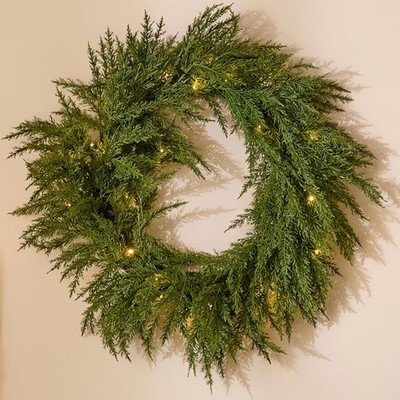 Valery Madelyn Real Tough Norfolk Pine Wreath for Front Door, 20'' Outdoor Ch...