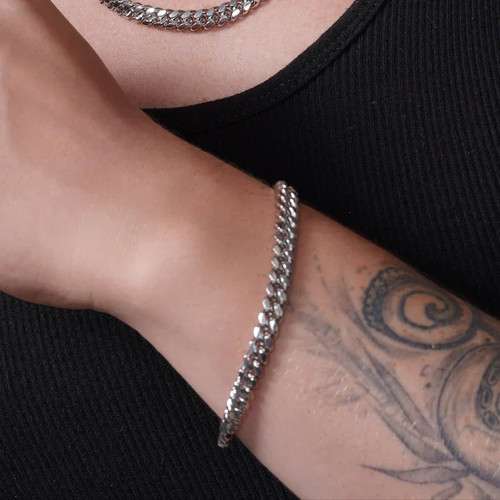 7 mm 925 Sterling Silber rhodiniert Miami Cuban Kette oder Armband - Italien - Bild 4 von 5