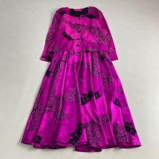 W4078 Christian Dior Set Up Rare Design Flared Skirt 100 Silk Allover Print